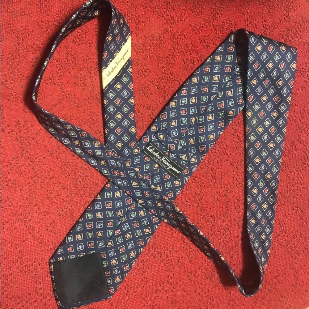 Authentic Ferragamo silk tie